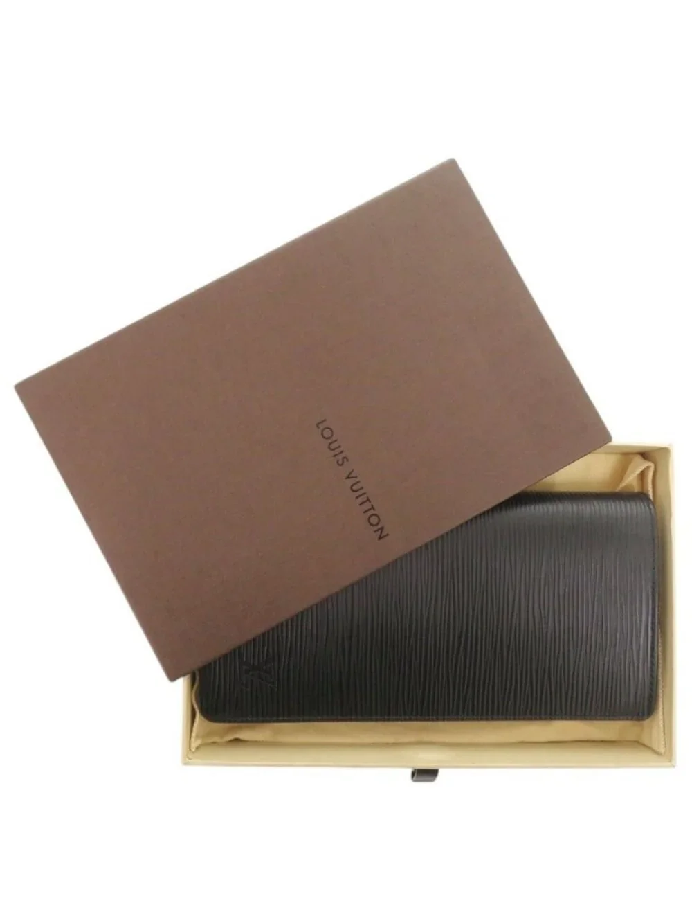 Louis Vuitton Portefeuille Brazza Epi Noir Wallet